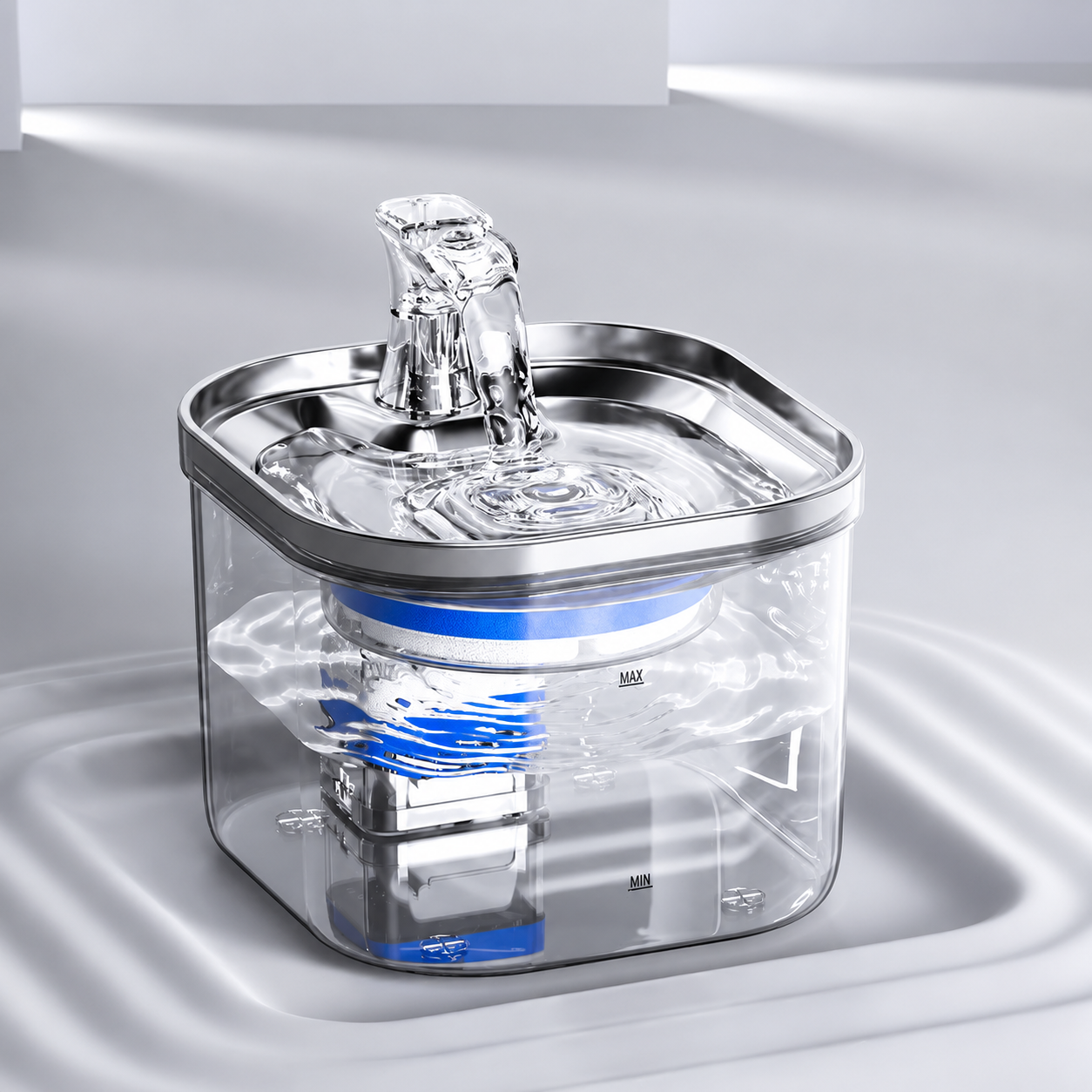 Premium Edelstahl-Trinkbrunnen 2,2 L für Hunde & Katzen