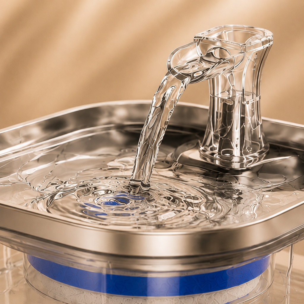 Premium Edelstahl-Trinkbrunnen 2,2 L für Hunde & Katzen